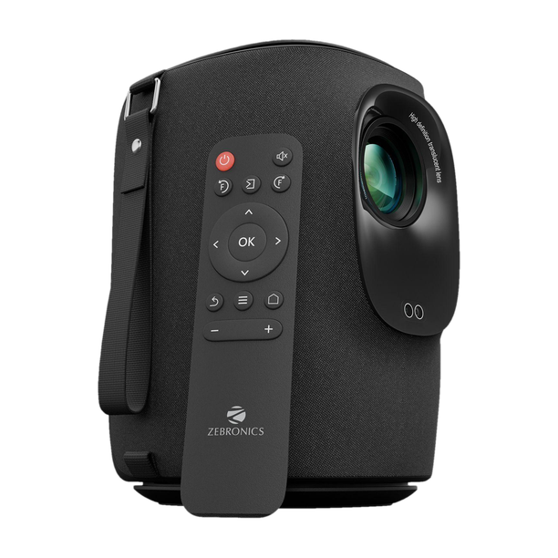 ZEBRONICS ZEB-PIXAPLAY 24 (5000 lm / 1 Speaker / Wireless / Remote Controller) Portable Full HD 1080p, 160-inch Screen Size, Auto Focus & Keystone, Bl