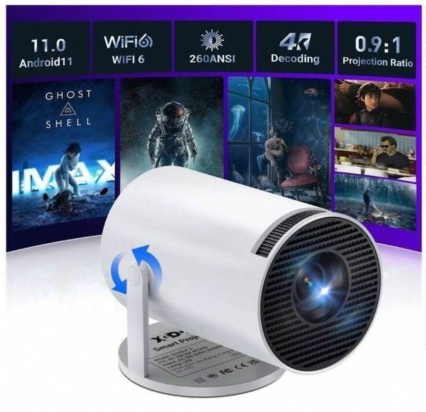 VistaraQ HY300 Pro Compact Smart Projector HD Android WiFi BT (5000 lm / 1 Speaker / Wireless / Remote Controller) Portable Projector