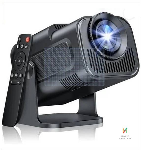 Divine creation HY320 Mini 4K Support Smart Android 13 Projector with WiFi 6 HD Home Theater C82 (5000 lm / Wireless / Remote Controller) Portable Projector