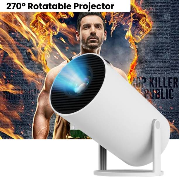 FRONY Smart Projector for Home 4K Support Rotabable Design withApp Netflix,YouTubeC47 (4500 lm / 1 Speaker / Wireless / Remote Controller) Portable Projector