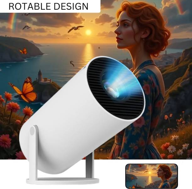 GUGGU Smart Projector for Home 4K Support Rotabable Design withApp Netflix,YouTubeR483 (4500 lm / 1 Speaker / Wireless / Remote Controller) Portable Projector