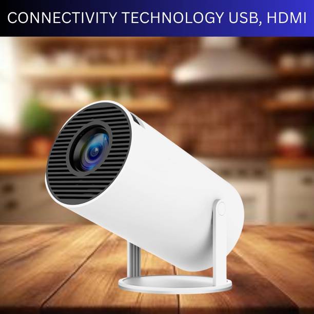SYARA Protable Projector for Home 4K Support With Built-in Apps Netflix, YouTubeX168 (4500 lm / 1 Speaker / Wireless / Remote Controller) Portable Projector