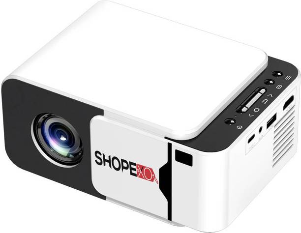 Shopexo T5 Mini 4K Support Native 720p HD Android 13 Wifi Miracast BT Auto keystone (5000 lm / 1 Speaker / Wireless / Remote Controller) Portable Projector