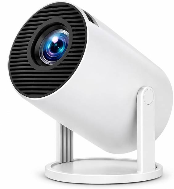 DRUMSTONE 1080P LED Projector with Remote Control, Rotating Stand, Front Projection Lens (1400 lm) Portable Projector