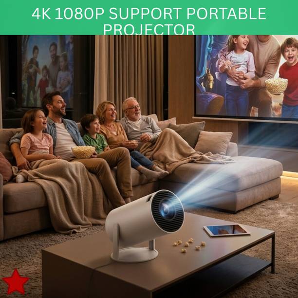 SYARA Smart Projector With Wireless Connectivity, Home Theater Cinema ProjectorFD136 (4500 lm / 1 Speaker / Wireless / Remote Controller) Portable Projector