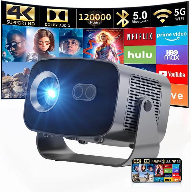 Divine creation CineGO Pro Smart LED Projector Full HD 1080P Wireless Screen Mirroring C51 (18000 lm / Wireless / Remote Controller) Portable Projector