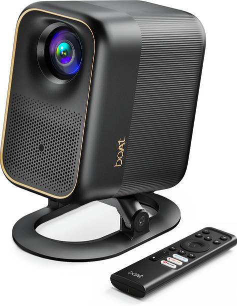 boAt Cinehead F1 Pro 4K Ultra HD,Ultra Bright 500 ANSI Lumens,10W Dolby Speaker,1080p (500 lm / Wireless) Projector