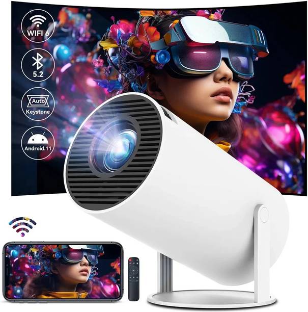 Prizmos HY300 4K Pro Portable Projector Android 11 HD 1GB+8GB WiFi Bluetooth 5.0 (5000 lm / 1 Speaker / Wireless / Remote Controller) Portable Projector