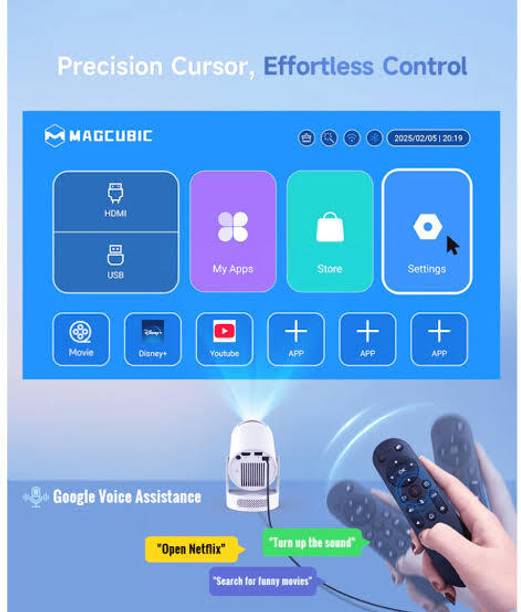 Czech 4K Android Smart Projector Full HD 1080 IEWHJF80 (2200 lm / Wireless / Remote Controller) Portable Projector