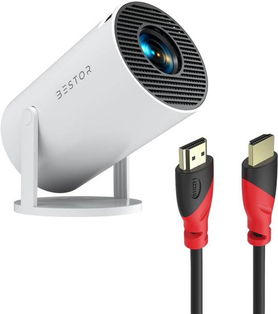 Bestor Projector with FREE 4K HDMI 1.5M Cable,1080P HD 4K, 180°Rotate, Netflix, Hotstar (160 lm) Portable Projector