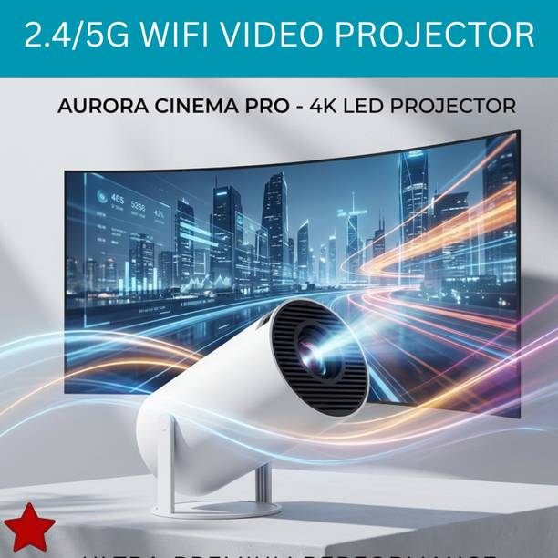 SYARA Smart Projector With Wireless Connectivity, Home Theater Cinema ProjectorFD378 (4500 lm / 1 Speaker / Wireless / Remote Controller) Portable Projector