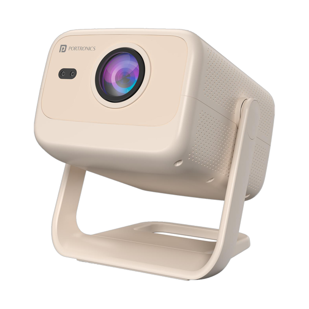 Portronics Beem 480, Streaming Apps, Android 9, 1080p FHD, 5100 lm, 5W Speaker, Bluetooth (5100 lm / 1 Speaker / Wireless / Remote Controller) Portable Projector