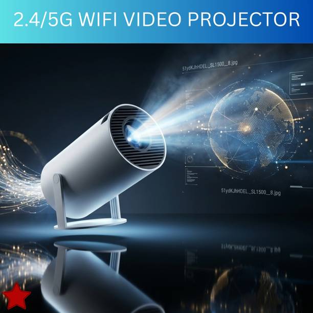 SYARA Smart Projector With Wireless Connectivity, Home Theater Cinema ProjectorFD434 (4500 lm / 1 Speaker / Wireless / Remote Controller) Portable Projector