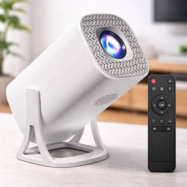 Steepify Square Mini Projector | Native 1080P Full HD with 4K Support | 180° Rotatable (8000 lm / 1 Speaker / Wireless / Remote Controller) Portable Projector