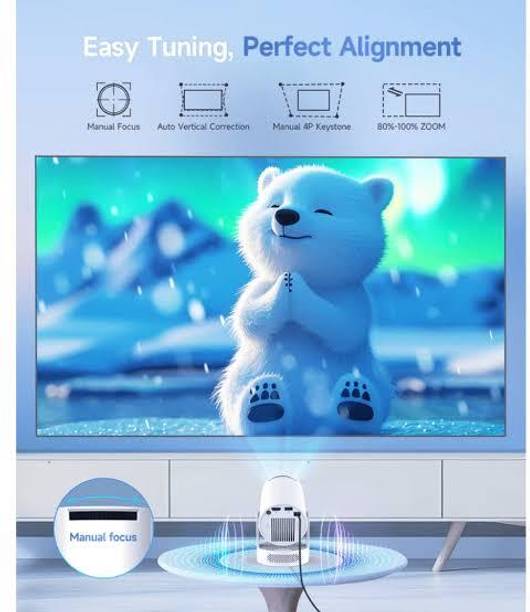 TECHEL 4K Android Smart Projector Full HD 1080 UIREHJ28 (2200 lm / Wireless / Remote Controller) Portable Projector
