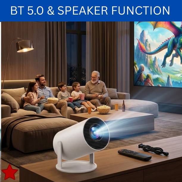 SACRO Smart Projector With Wireless Connectivity, Home Theater Cinema ProjectorAD182 (4500 lm / 1 Speaker / Wireless / Remote Controller) Portable Projector