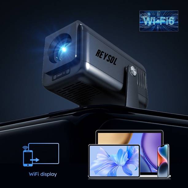 Reysol Projector 13.O Android Native 1080P 4K Support Dual-Band WIFI6 5G Wireless (12500 lm / 1 Speaker / Wireless / Remote Controller) Portable Projector