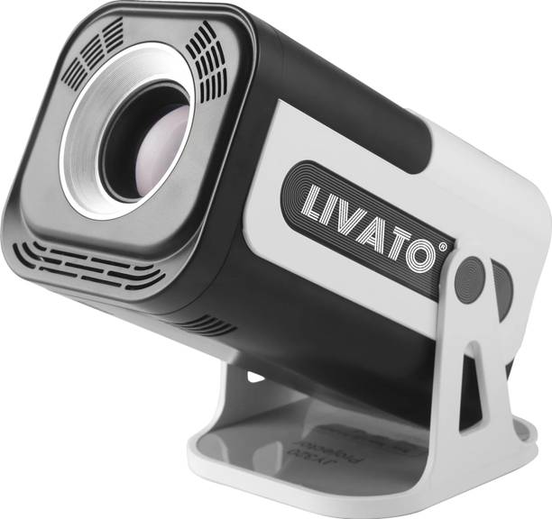 Livato HY320 Mini 4K Support Native 720P | Android 13 | WiFi & Bluetooth |Auto Keystone (5000 lm / 1 Speaker / Wireless / Remote Controller) Portable Projector