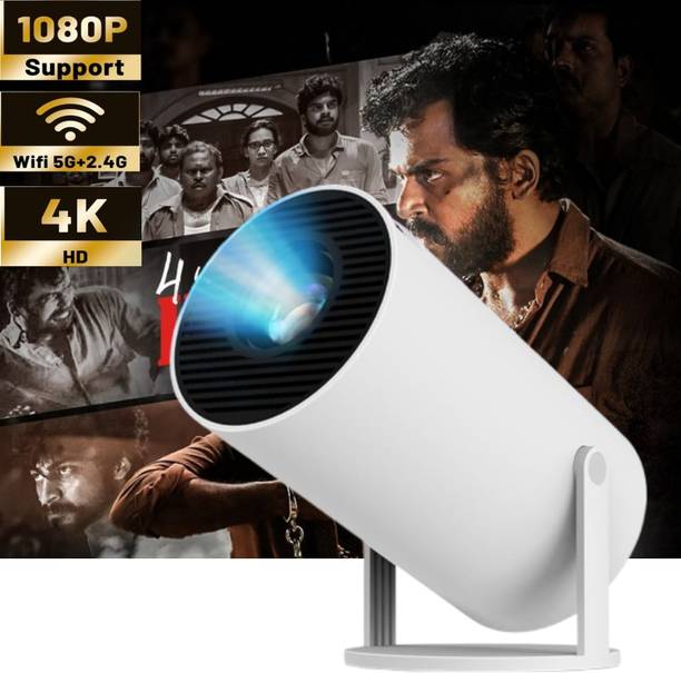 GUGGU Smart Projector for Home 4K Support Rotabable Design withApp Netflix,YouTubeT76 (4500 lm / 1 Speaker / Wireless / Remote Controller) Portable Projector