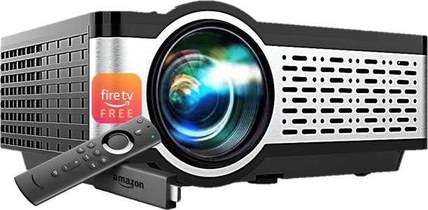 Egate FireFlix 4X (E03i31) (400 lm / 1 Speaker / Remote Controller) with Free TV Stick (Certified Netflix, Prime, Hotstar & More) | 400 ISO Lumens & 840FC | Full HD 1080p Native | AV, VGA, HDMI, USB, Bluetooth Projector