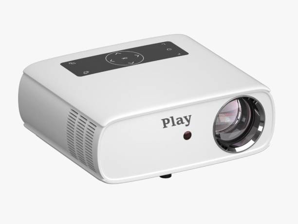 PLAY Latest MP4 Android 6.0 Smart WiFi Bluetooth 1080P Full HD LED 6500 Lumen Projector (White) (6500 lm) Portable Projector