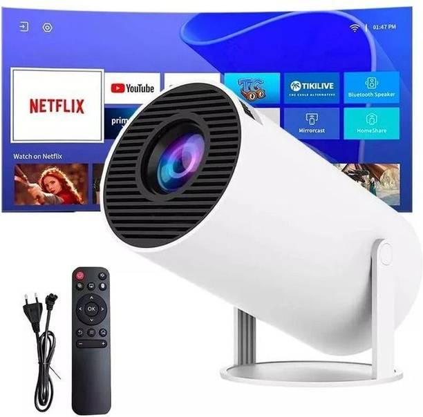 Amit HY300 Portable Projector Android 11 Projector, 4K/1080P, Wi-Fi 5G BT 5.0 (400 lm / 2 Speaker / Wireless / Remote Controller) Portable Projector