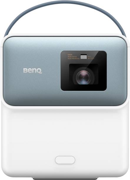 BenQ GP100 (1000 lm / 2 Speaker / Wireless / Remote Controller) Portable 1080p Native Resolution with 4K Support, ,Brightness 1000 ANSI Lumens,Excellent Colors 97% REC709,Up to 120-inch Screen Size, Auto 2D keystone, 20W Speakers,Certified Android TV, WiFi, HDMI, USB-C Smart LED Projector