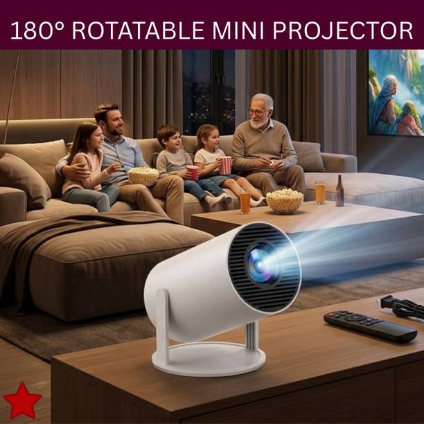 SACRO Smart Projector With Wireless Connectivity, Home Theater Cinema ProjectorAF445 (4500 lm / 1 Speaker / Wireless / Remote Controller) Portable Projector