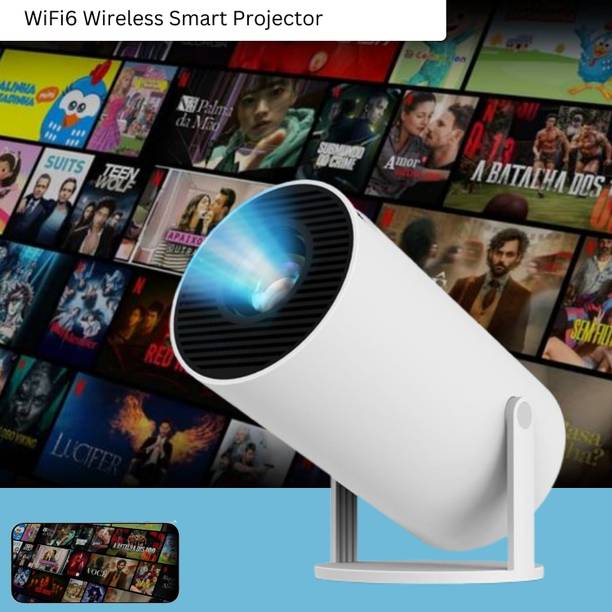 Clairbell Smart Projector for Home 4K Support Rotabable Design withApp Netflix,YouTubeL267 (4500 lm / 1 Speaker / Wireless / Remote Controller) Portable Projector