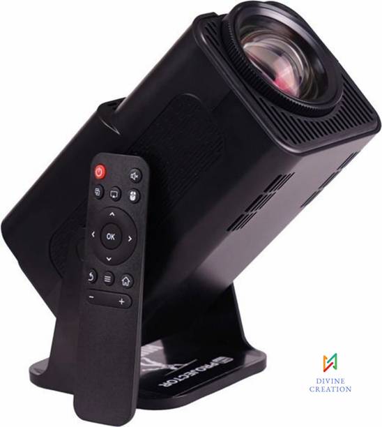 Divine creation HY320 Mini 4K Support Smart Android 13 Projector with WiFi 6 HD Home Theater J1 (5000 lm / Wireless / Remote Controller) Portable Proj