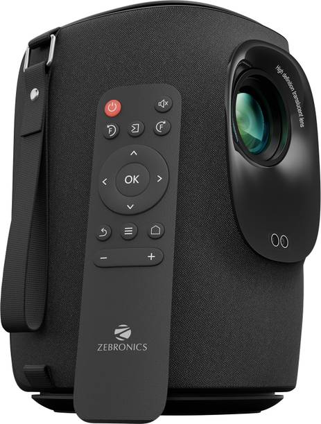 ZEBRONICS ZEB-PIXAPLAY 24 (4000 lm / Remote Controller) Portable Full HD 1080p, 160-inch Screen Size, Auto Focus & Keystone, Bluetooth, WIFI, HDMI (ARC), USB, AUX, APP Support, Miracast Smart LED Projector