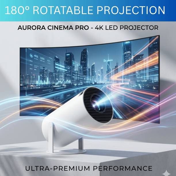 YAROH Projector, 4K 1080P Full HD Projector, WiFi 5G Compatible With Mobile/LaptopB493 (4500 lm / 1 Speaker / Wireless / Remote Controller) Portable Projector