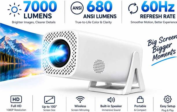 Steepify S40 Mini Portable Projector (6000 lm / 1 Speaker / Wireless / Remote Controller) Portable Projector