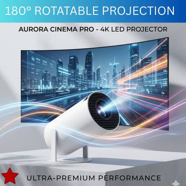 GUGGU Smart Projector With Wireless Connectivity, Home Theater Cinema ProjectorGD478 (4500 lm / 1 Speaker / Wireless / Remote Controller) Portable Projector