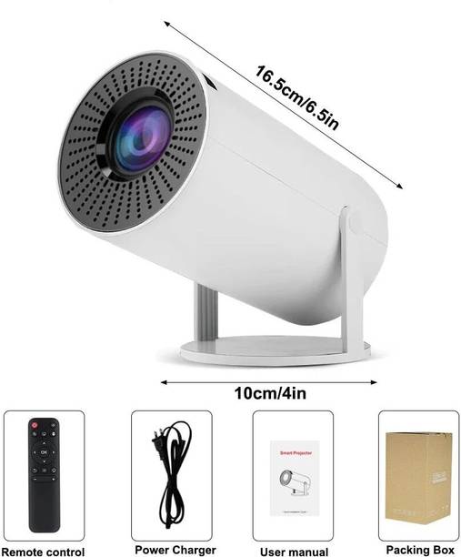 4uonly Latest Smart Mini Portable Projector with WiFi and Bluetooth XDC14 (2200 lm) Portable Projector