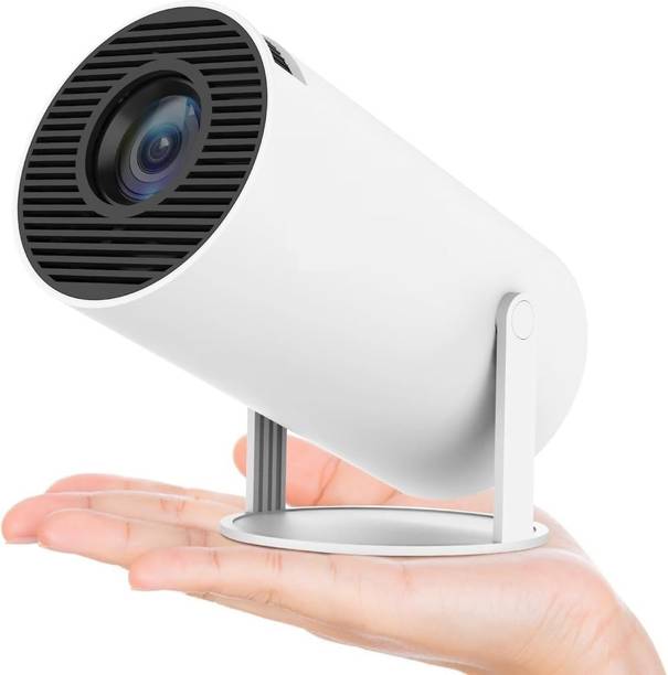 Punnkk HY300 Android12 WiFi6 BT5.0 4K/2K HD 180 Degree Rotation Auto Keystone 1GB/16GB (4500 lm / 1 Speaker / Wireless / Remote Controller) Portable Projector
