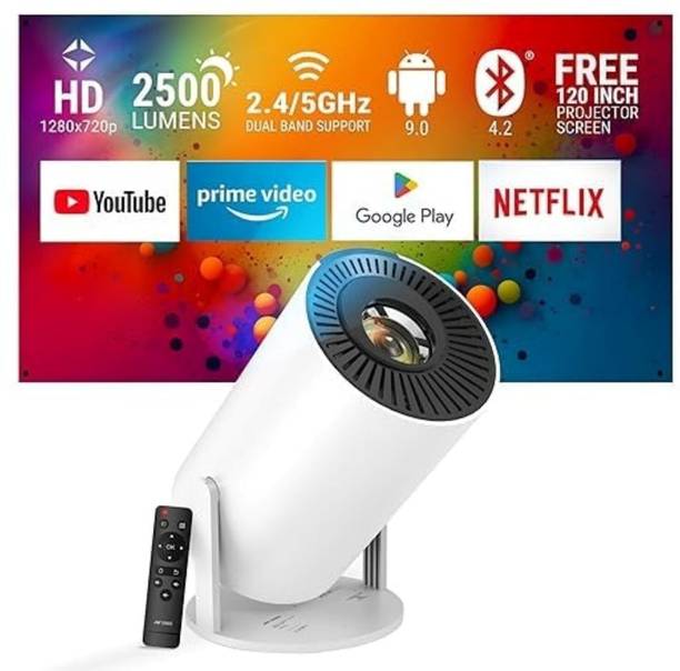 SAENTE Smart Home Cinema 4K Projector Android 12 Screen Mirroring & Bluetooth 5.0 (2300 lm) Portable Projector