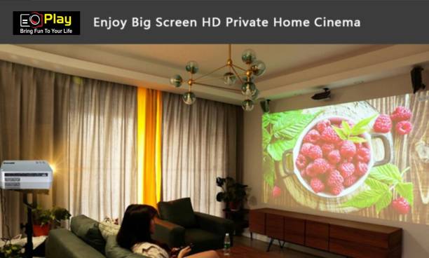 PLAY MP1A Recently Launched Android 9.0 Digital 3D 4k Full HD LED Smart Projector (5000 lm / Wireless / Remote Controller) Portable Projector