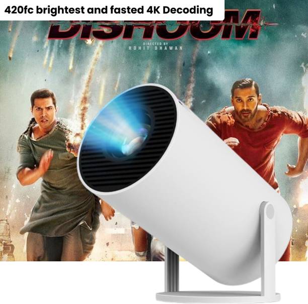 Clairbell Smart Projector for Home 4K Support Rotabable Design withApp Netflix,YouTubeP49 (4500 lm / 1 Speaker / Wireless / Remote Controller) Portable Projector