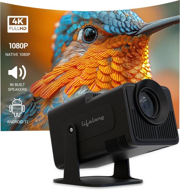 Lifelong LightBeam Pro (4500 lm / Wireless) Portable 1080p Native with 4K Support, Android 11, Wi-Fi V6, Built-in-Apps (Netfilx, Prime, Youtube) Smart Projector