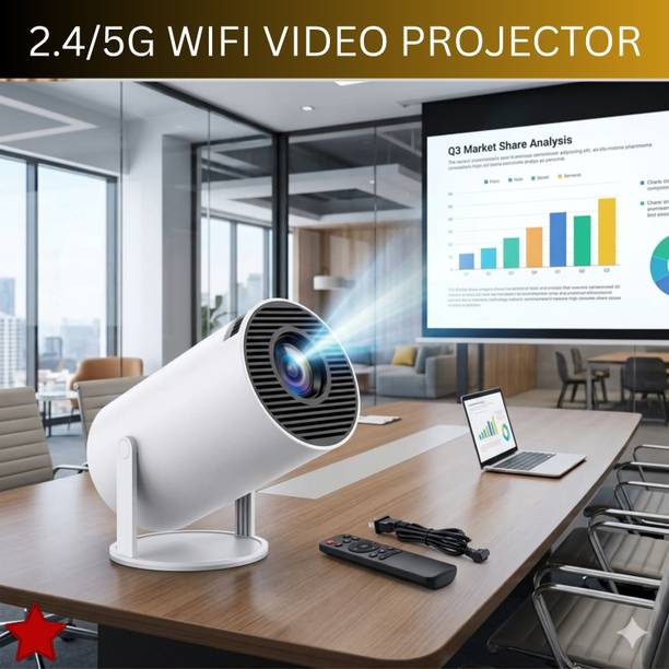 SYARA Smart Projector With Wireless Connectivity, Home Theater Cinema ProjectorFD264 (4500 lm / 1 Speaker / Wireless / Remote Controller) Portable Projector