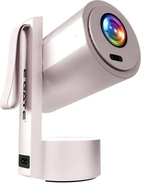 Egate Atom 4X (EO9022) (400 lm) Android 13 | 1080p Native, 4K HDR-HLG | 400 ISO Lumens | Auto (Focus+Keystone) | Max Size 300-Inches (762cm) | USB-HDMI (ARC+eARC+CEC) | 1GB-8GB, WiFi6 & BT | Fully Automatic Projector