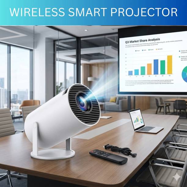 FRONY Projector, 4K 1080P Full HD Projector, WiFi 5G Compatible With Mobile/LaptopS77 (4500 lm / 1 Speaker / Wireless / Remote Controller) Portable Projector