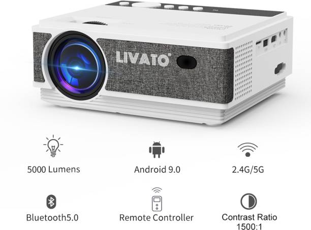 Livato Spark HD Android Projector with 5G WiFi and Blue...