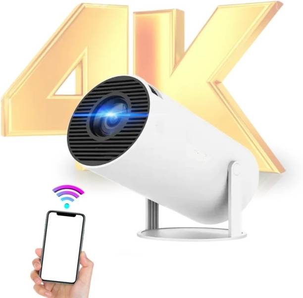 Punnkk HY300 Pro Smart,4K HD Wifi6 BT5, Android12, 180Degree Rotation Auto Keystone (4500 lm / 1 Speaker / Wireless / Remote Controller) Portable Projector