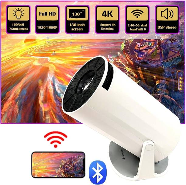 4uonly Latest Smart Mini Portable Projector with WiFi and Bluetooth XDC15 (2200 lm) Portable Projector