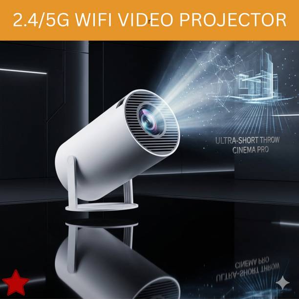 SACRO Smart Projector With Wireless Connectivity, Home Theater Cinema ProjectorAF287 (4500 lm / 1 Speaker / Wireless / Remote Controller) Portable Projector