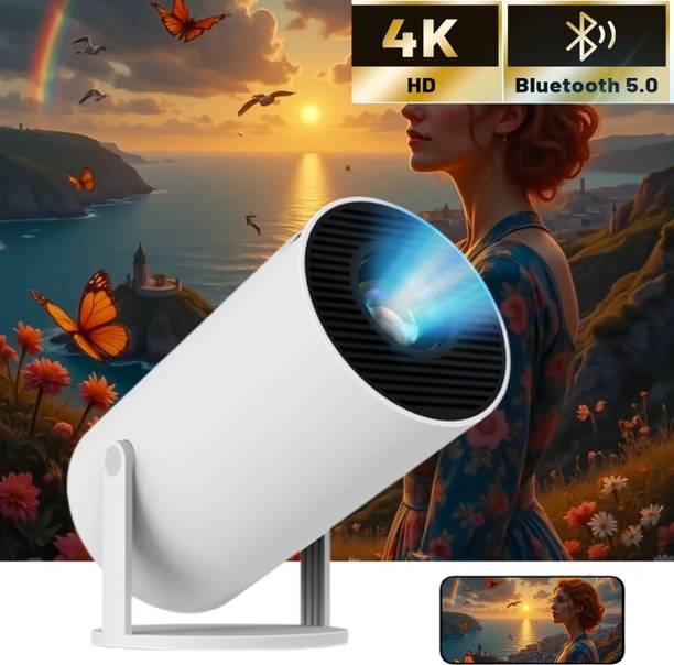 Clairbell Smart Projector for Home 4K Support Rotabable Design withApp Netflix,YouTubeN480 (4500 lm / 1 Speaker / Wireless / Remote Controller) Portable Projector