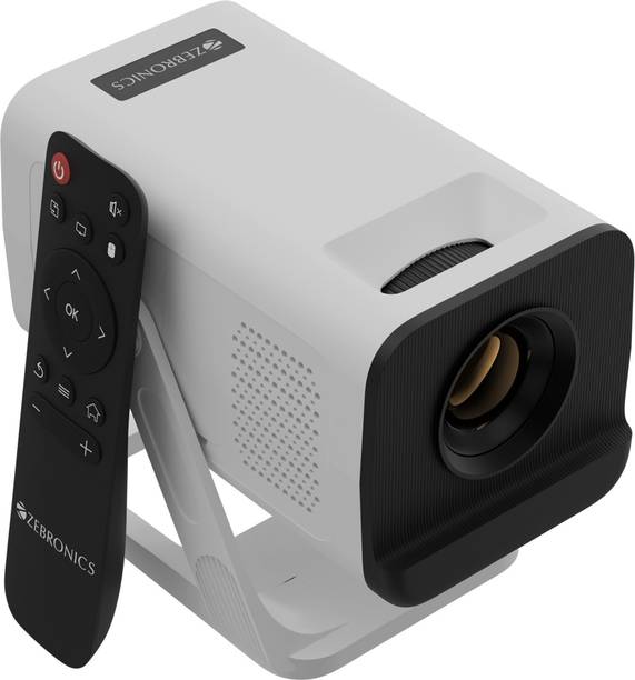 ZEBRONICS Zeb-Pixa Play 35(White) (4000 lm / Wireless / Remote Controller) Portable Projector