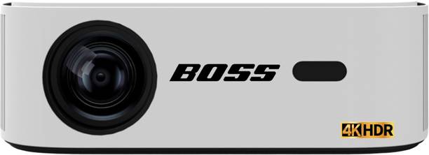 Boss Projector BOSS S28A Max 4K Ultra HD Android Projector | AI Auto Focus & Auto Keystone (15000 lm / 2 Speaker / Wireless / Remote Controller) Portable Projector